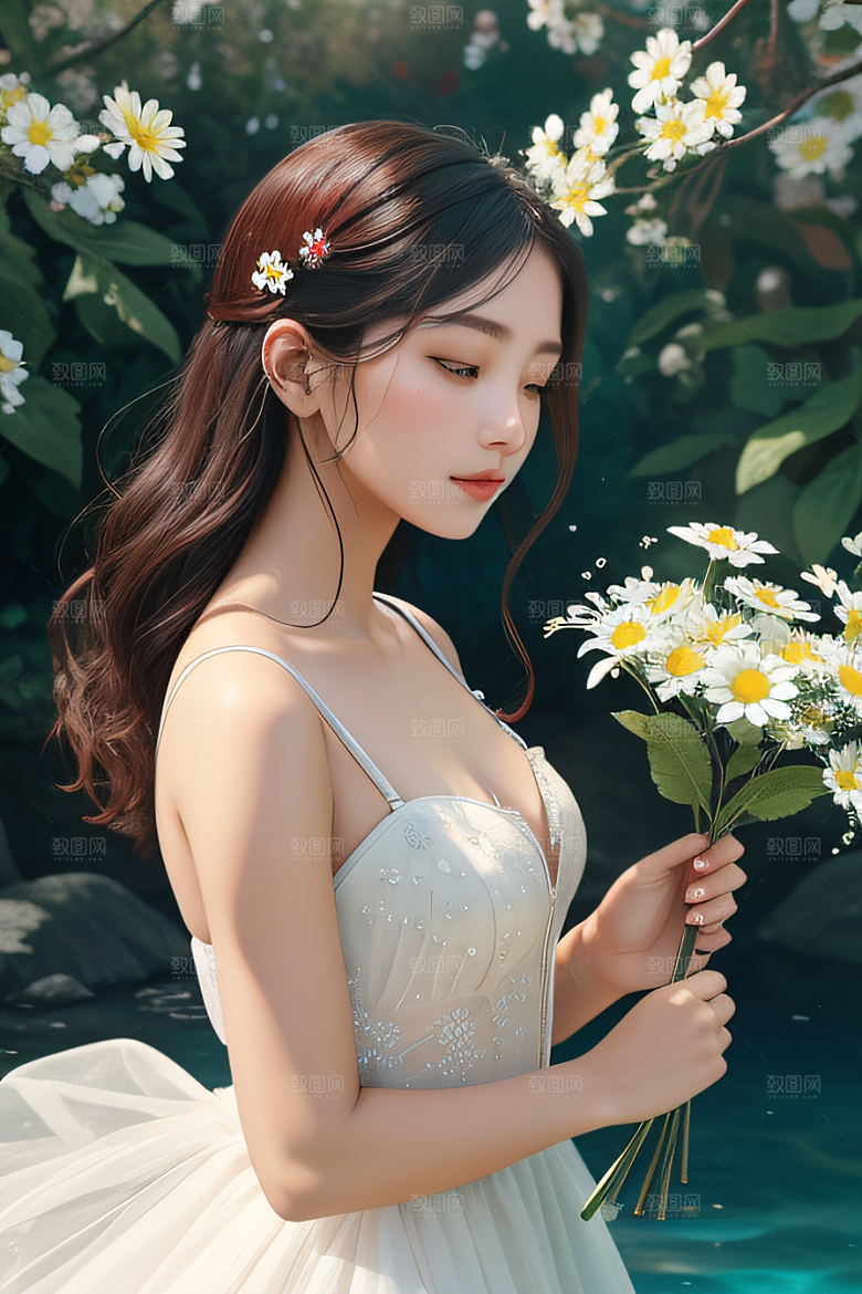 深海之花水下花瓣与心露交相辉映