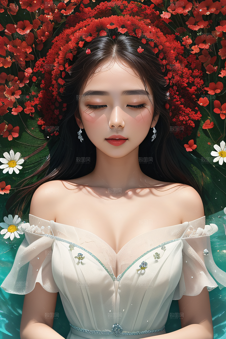 深海之花水下花瓣与心露交相辉映