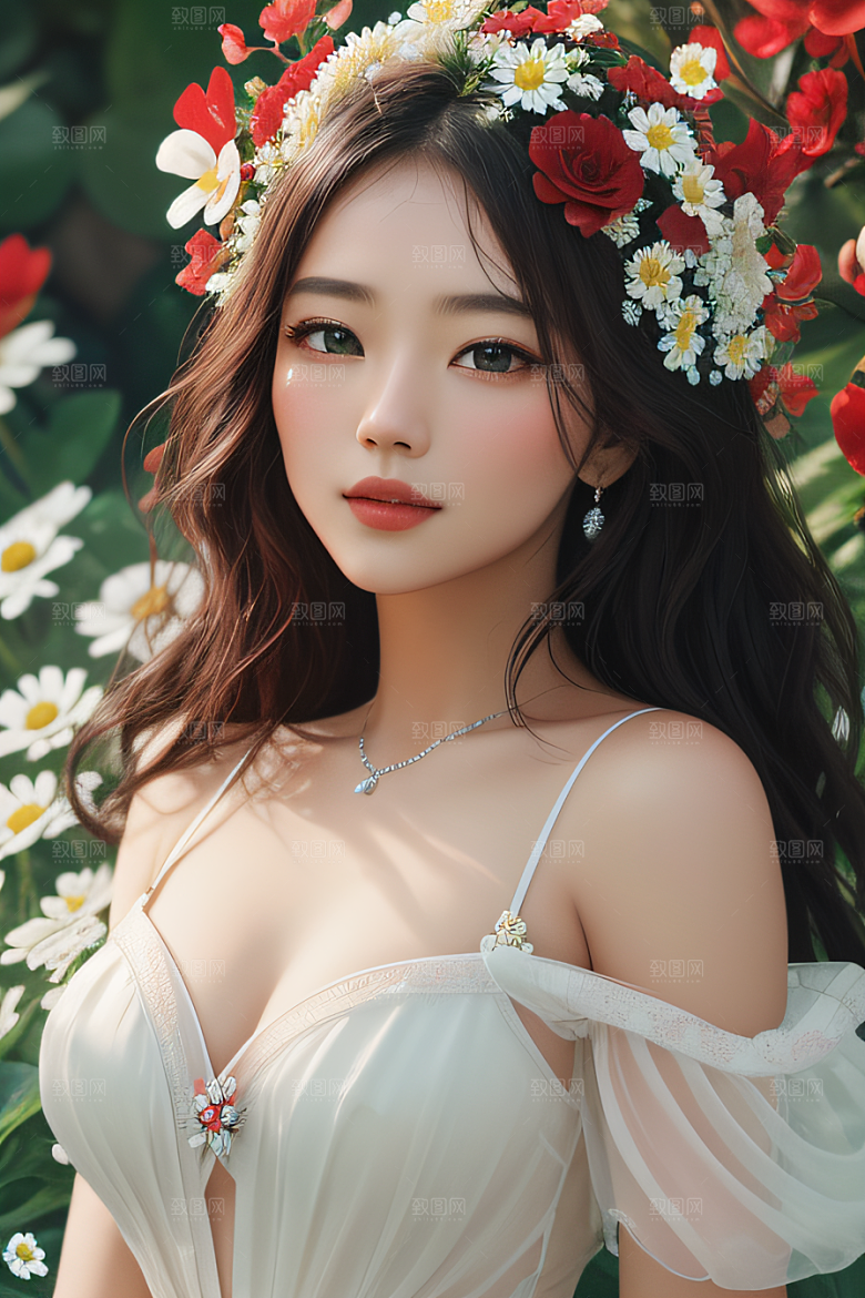 深海之花水底花瓣与心露共舞