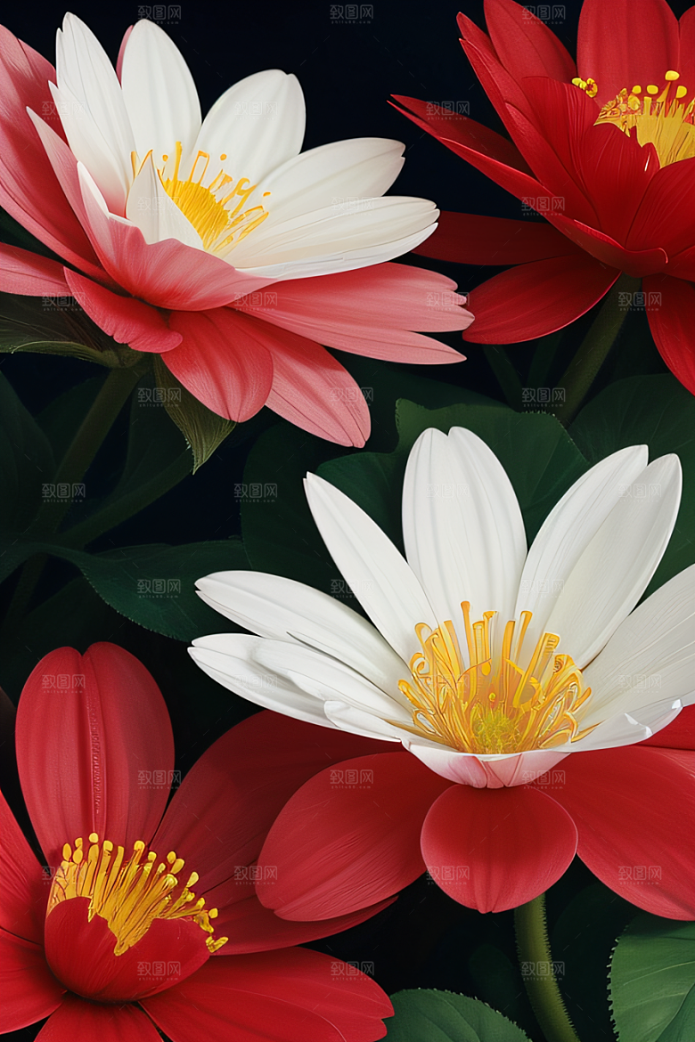 深海之花水底花瓣与心露共舞