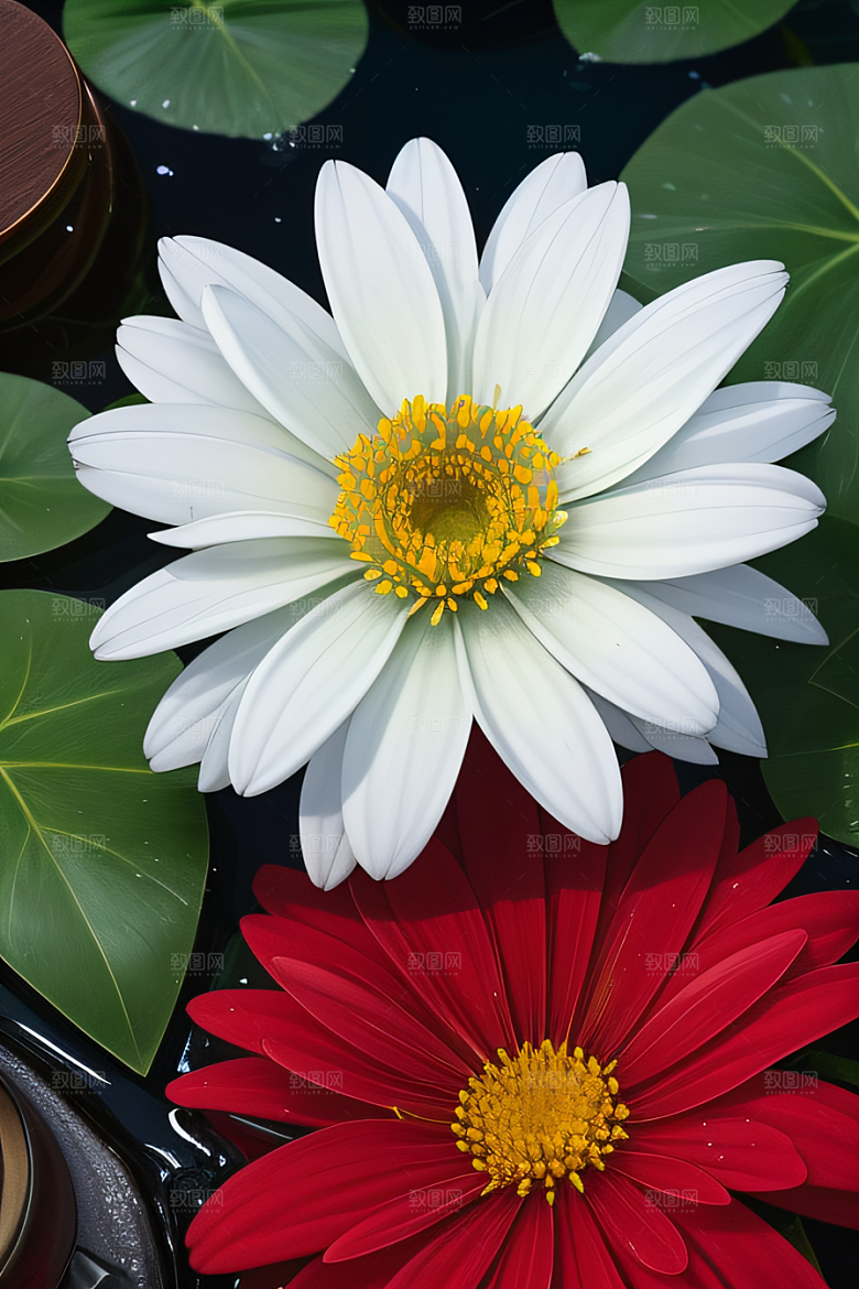 神奇红花深海水底花瓣与心露
