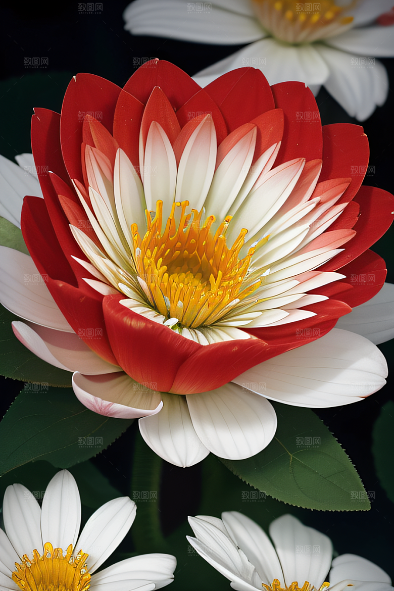 神奇红花深海水底花瓣与心露