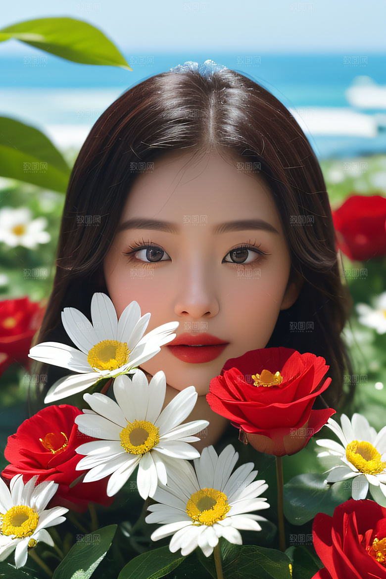 深海之花水下花瓣与露心交织