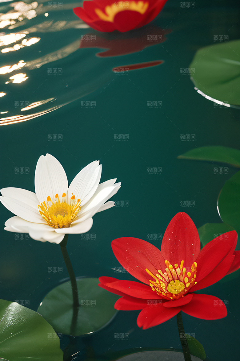 深海之花水下花瓣与露心交织