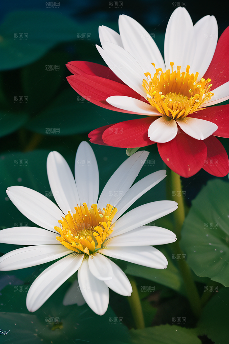 深海之花水底花瓣与露珠之心