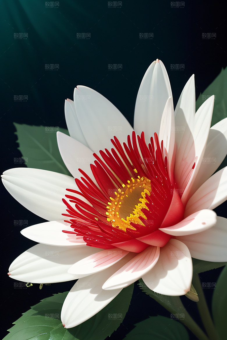深海之花水底花瓣与露珠之心