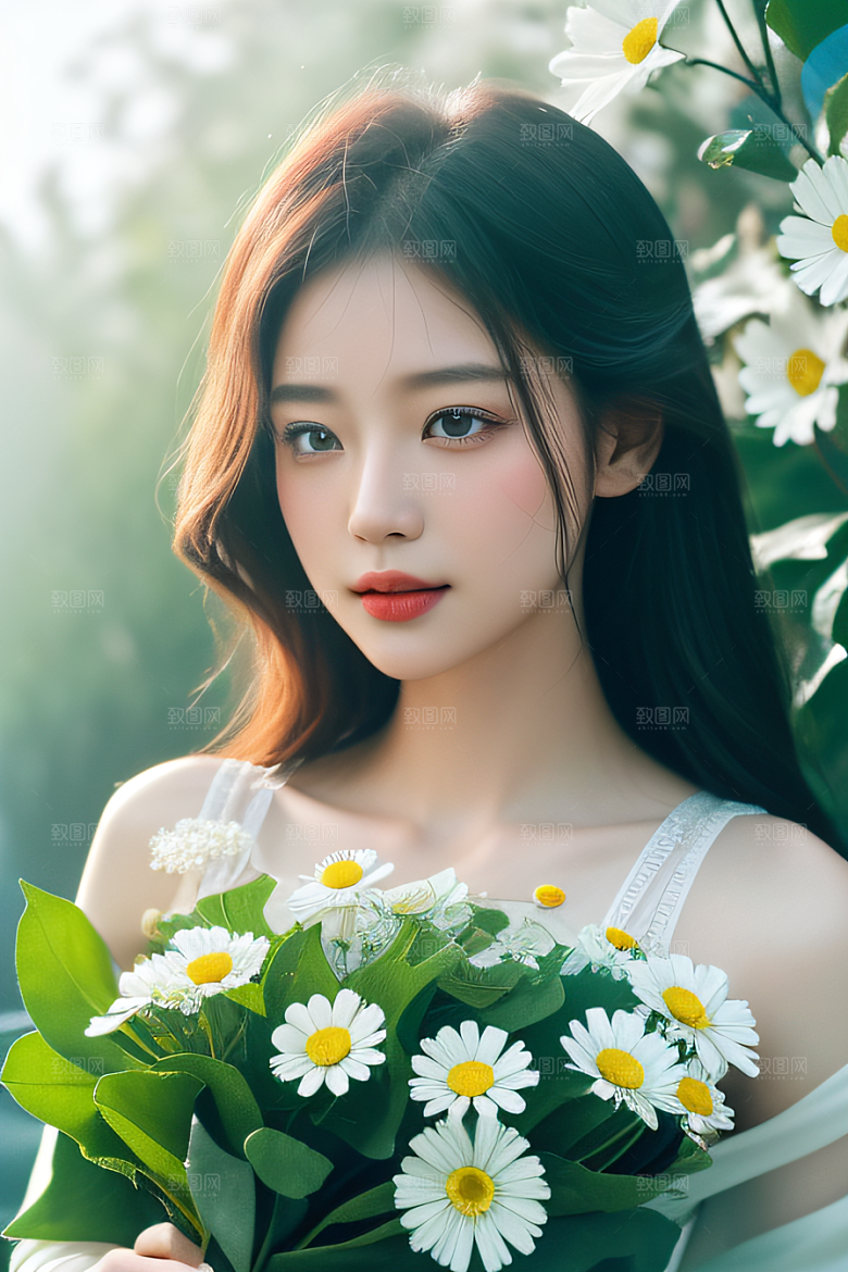 神奇红花深海水瓣与晶莹露心