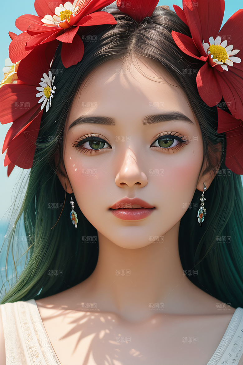 深海之花水下花瓣与露珠般的心