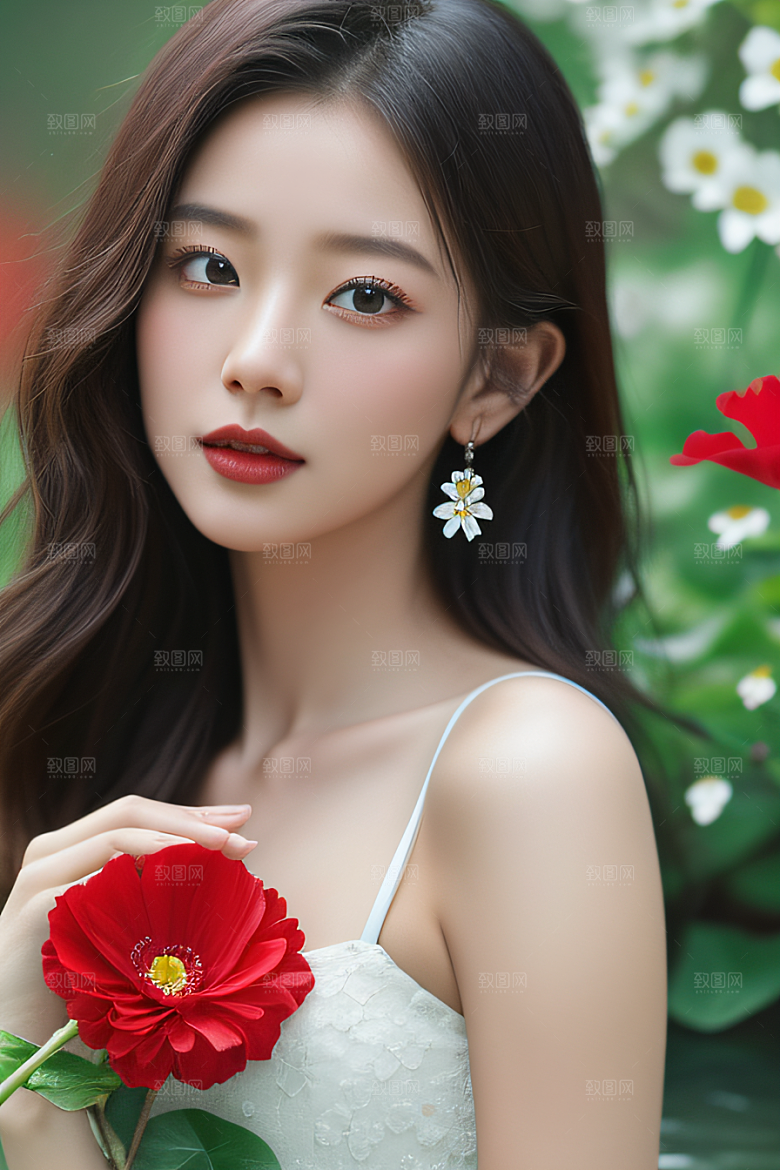 深海之花水下花瓣与露珠般的心
