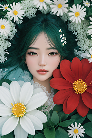 深海之花水下花瓣与露珠般的心