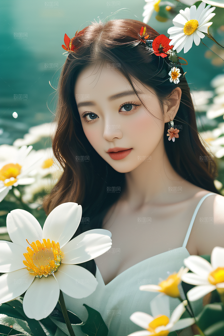 深海之花水下花瓣与心露交相辉映