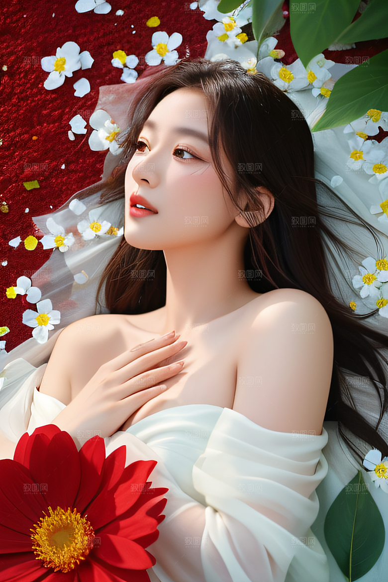 深海之花水下花瓣与心露交相辉映