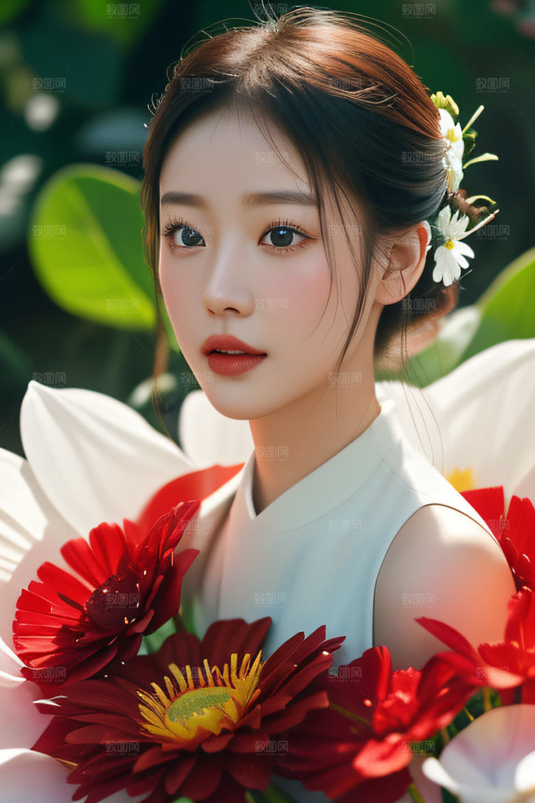 深海之花水下花瓣与心露交相辉映