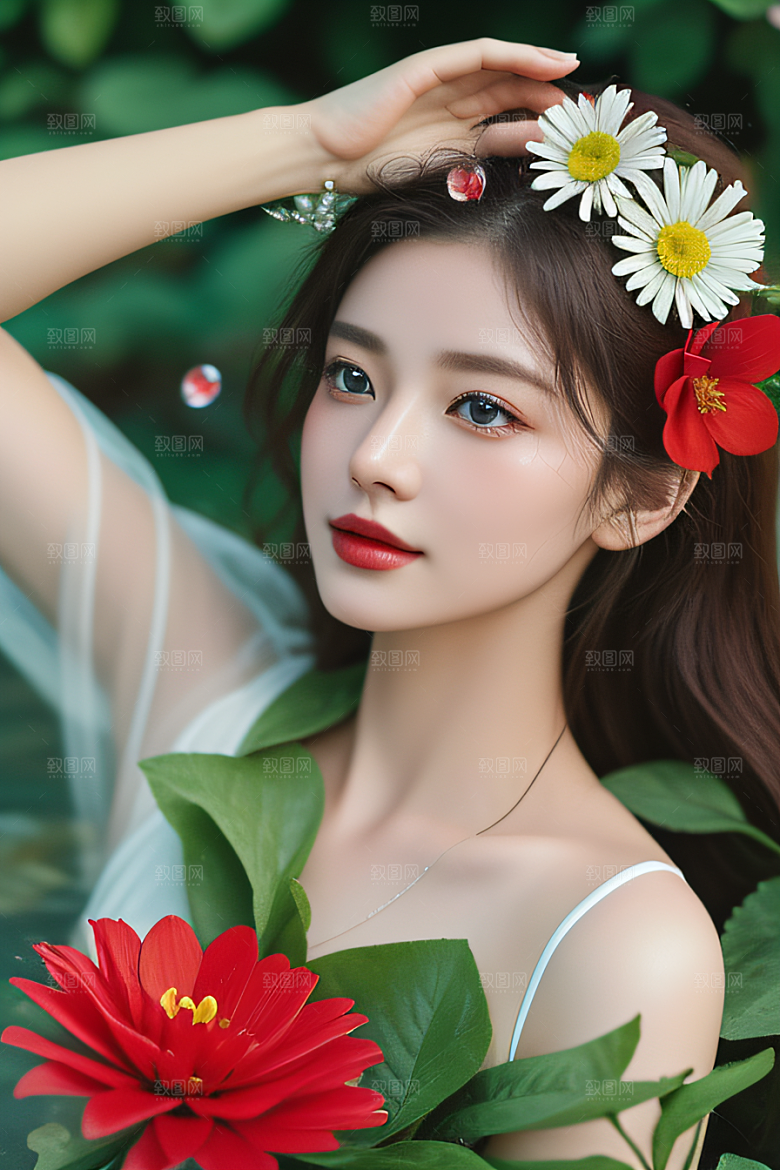 深海之花水下花瓣与心露交相辉映