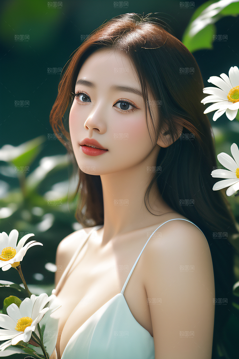 深海之花水底花瓣与心露共舞
