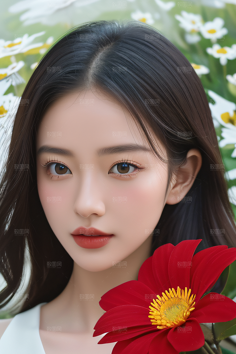 深海之花水底花瓣与心露共舞
