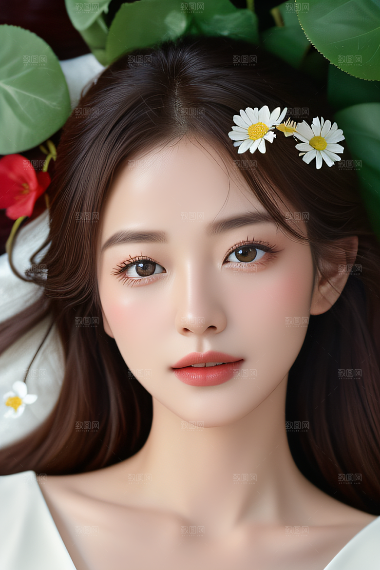 深海之花水底花瓣与心露共舞