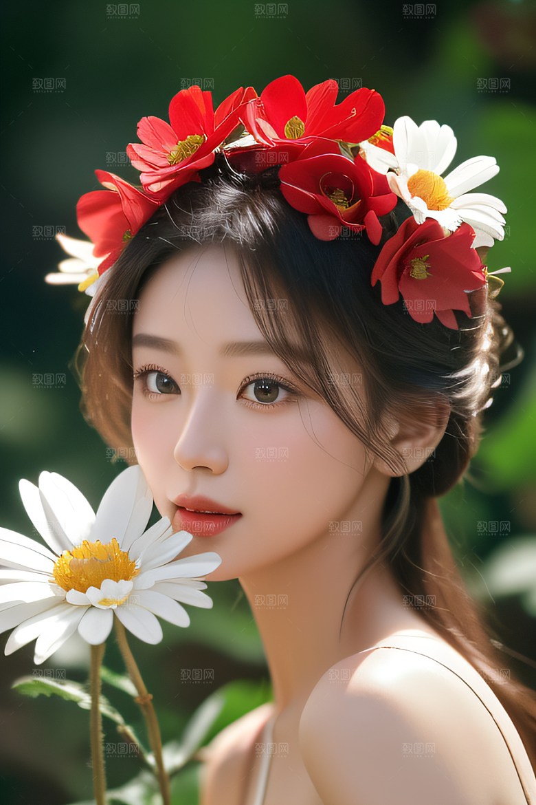 深海之花水底花瓣与心露共舞