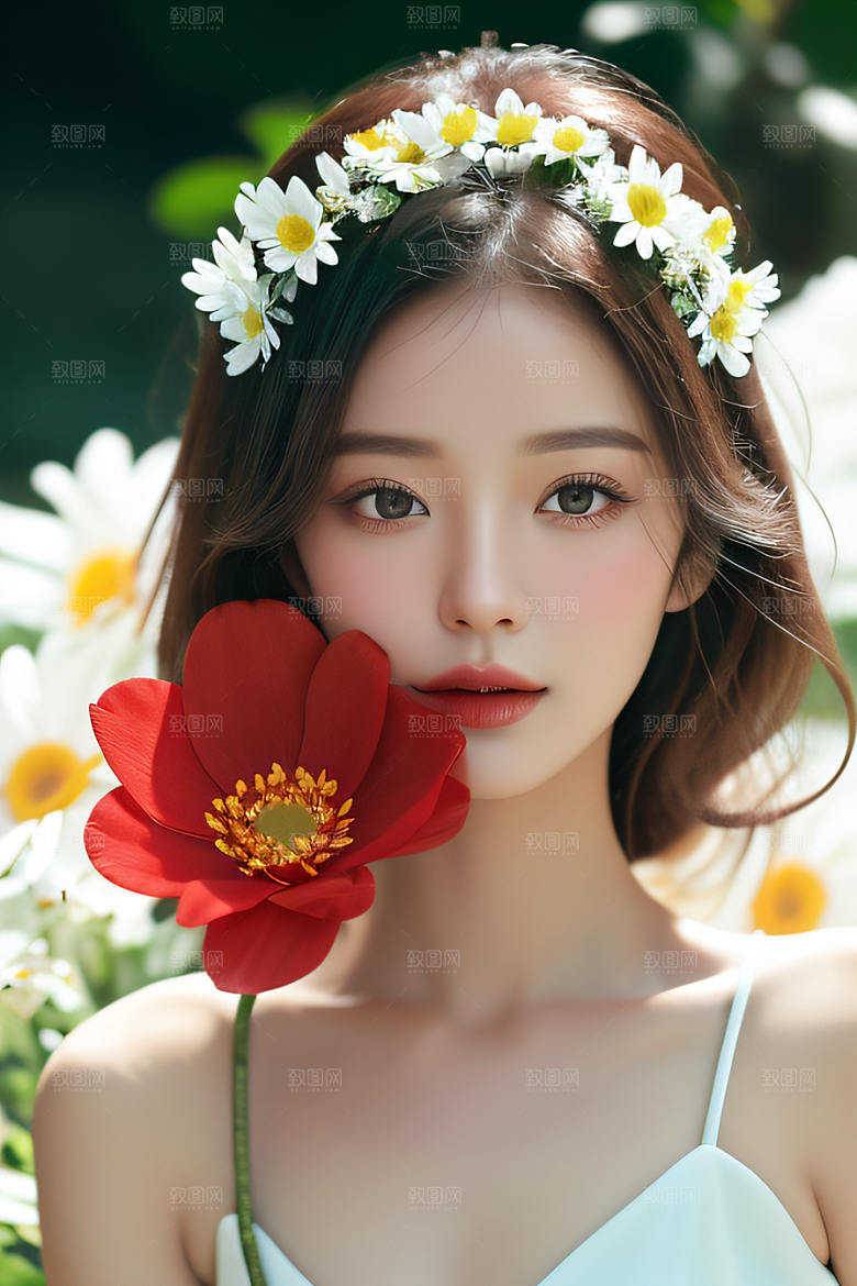 神奇红花深海水底花瓣与心露
