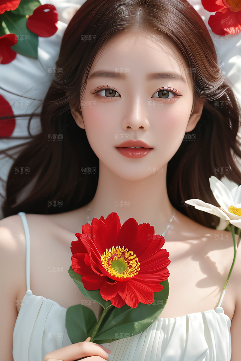 深海之花水下花瓣与露心交织