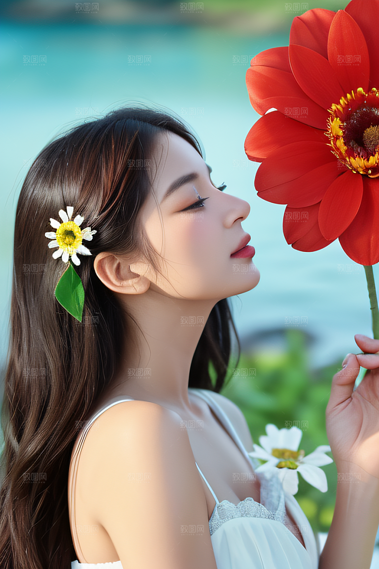 深海之花水下花瓣与露心交织