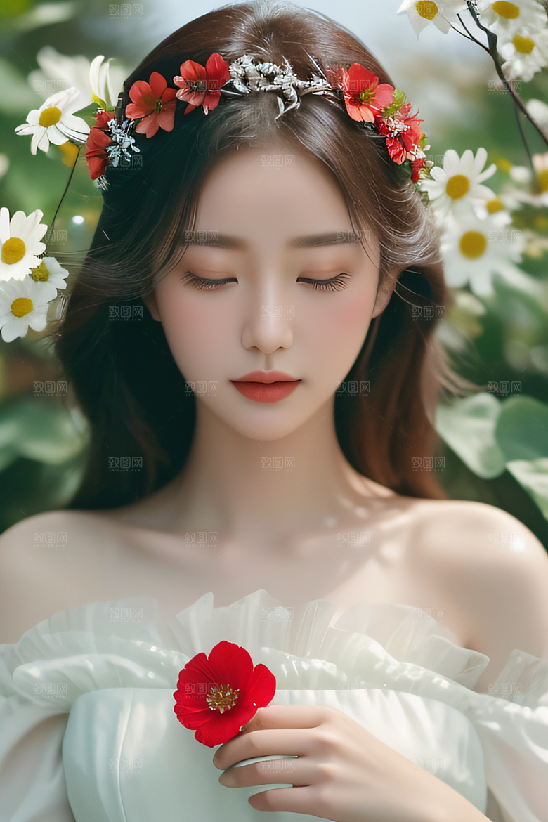 深海之花水下花瓣与露心交织