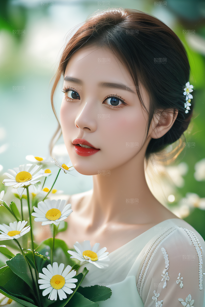 深海之花水下花瓣与露心交织