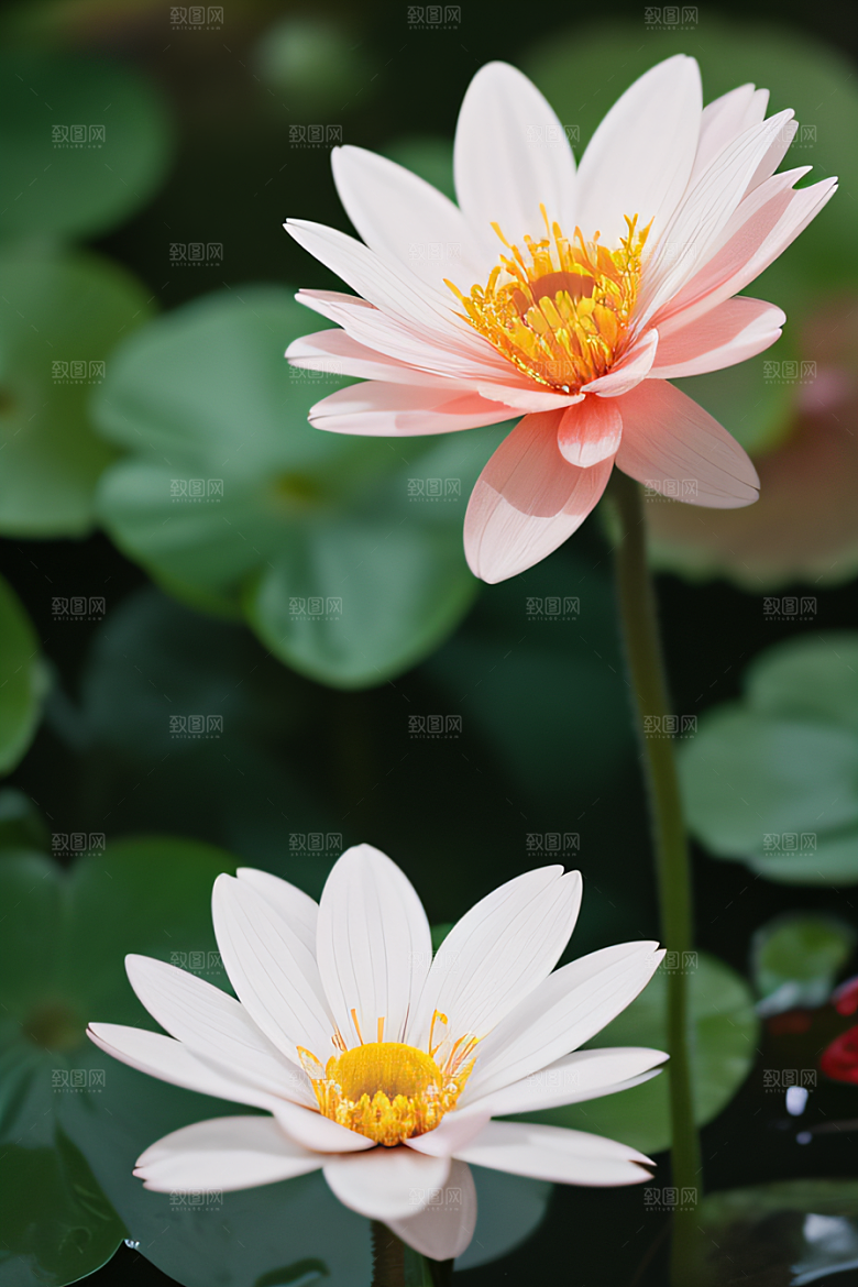 深海之花水底花瓣与露珠之心