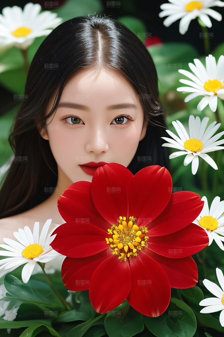 深海之花水下花瓣与露珠般的心