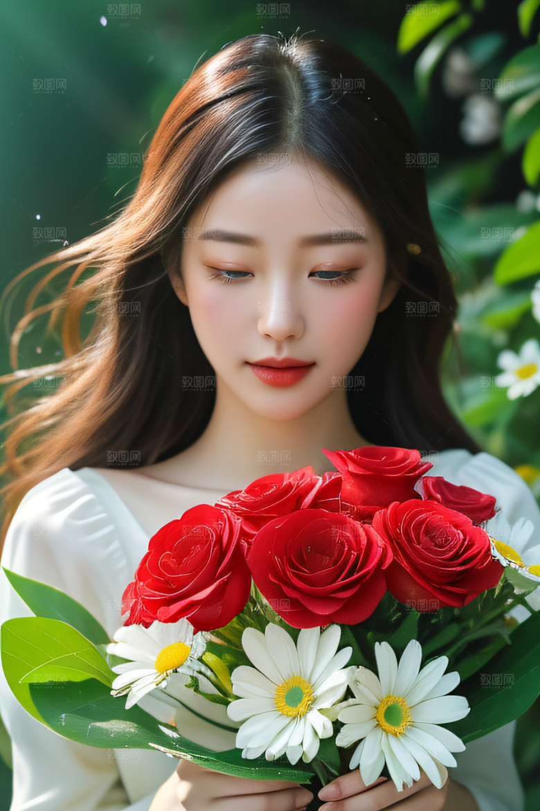 深海之花水下花瓣与露珠般的心