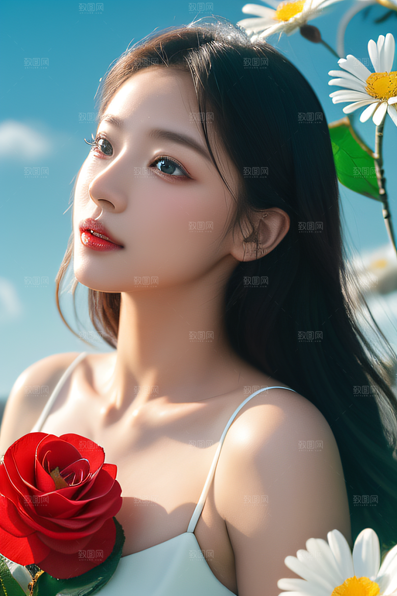深海之花水下花瓣与露珠般的心