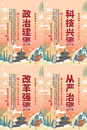 政治建警党建海报系列