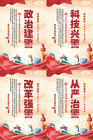 政治建警党建海报