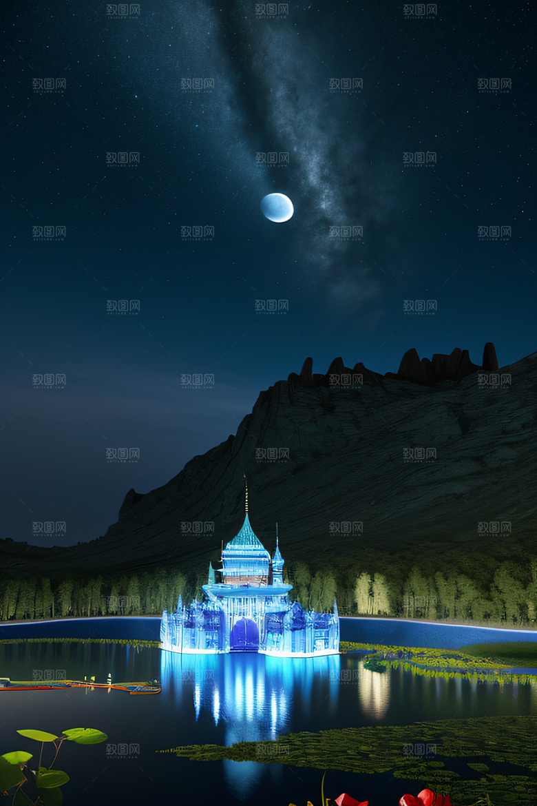 梦幻宫殿蓝宝石与红宝石的奇幻交融