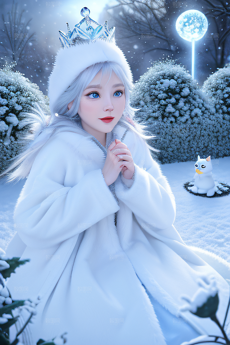 可爱宝贝猫咪变身雪后女王皮克斯之美