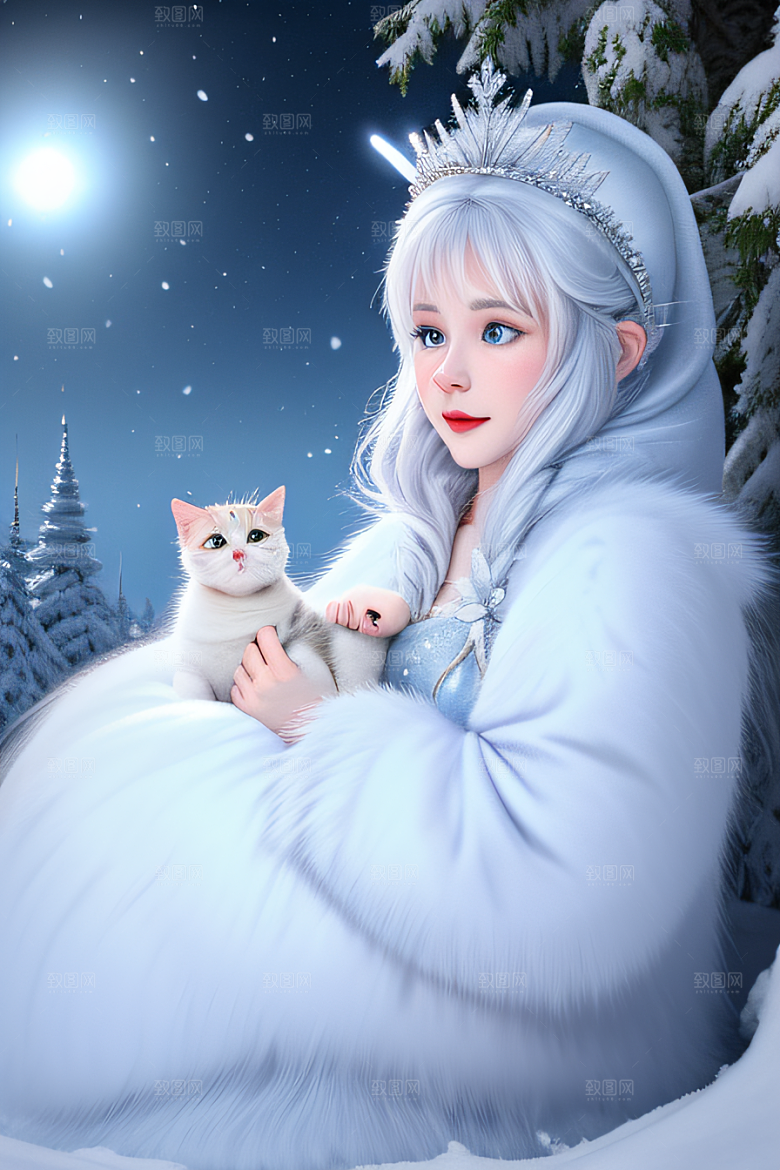 可爱宝贝猫咪变身雪后女王皮克斯之美