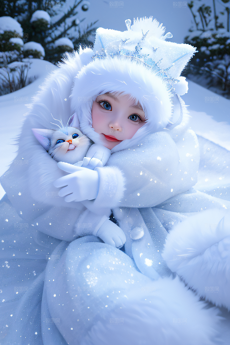 可爱宝贝猫咪变身雪后女王皮克斯之美
