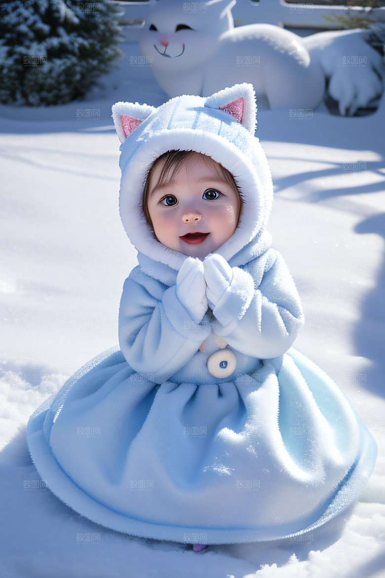 可爱宝贝猫咪变身雪后女王皮克斯之美