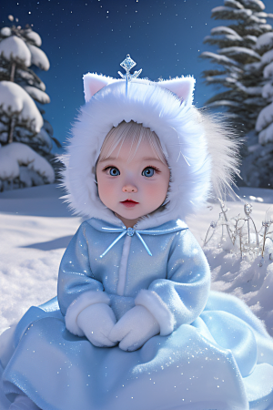 可爱宝贝猫咪变身雪后女王皮克斯之美