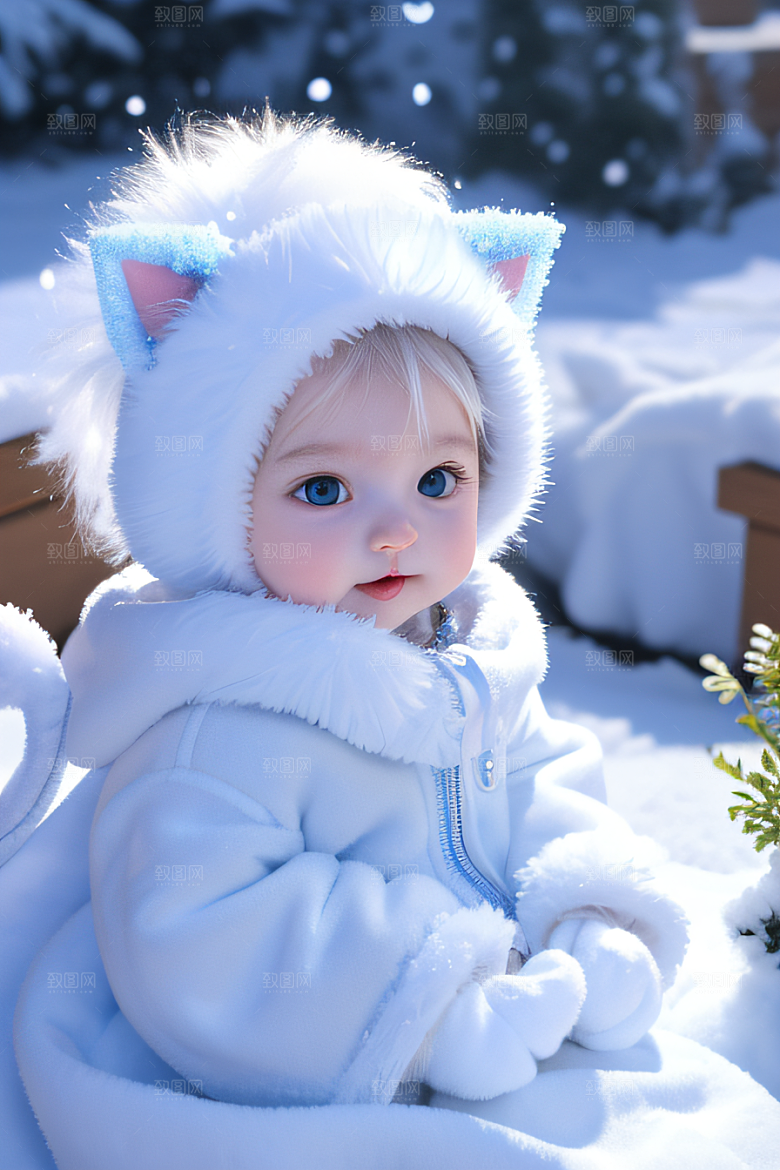 可爱宝贝猫咪变身雪后女王皮克斯之美