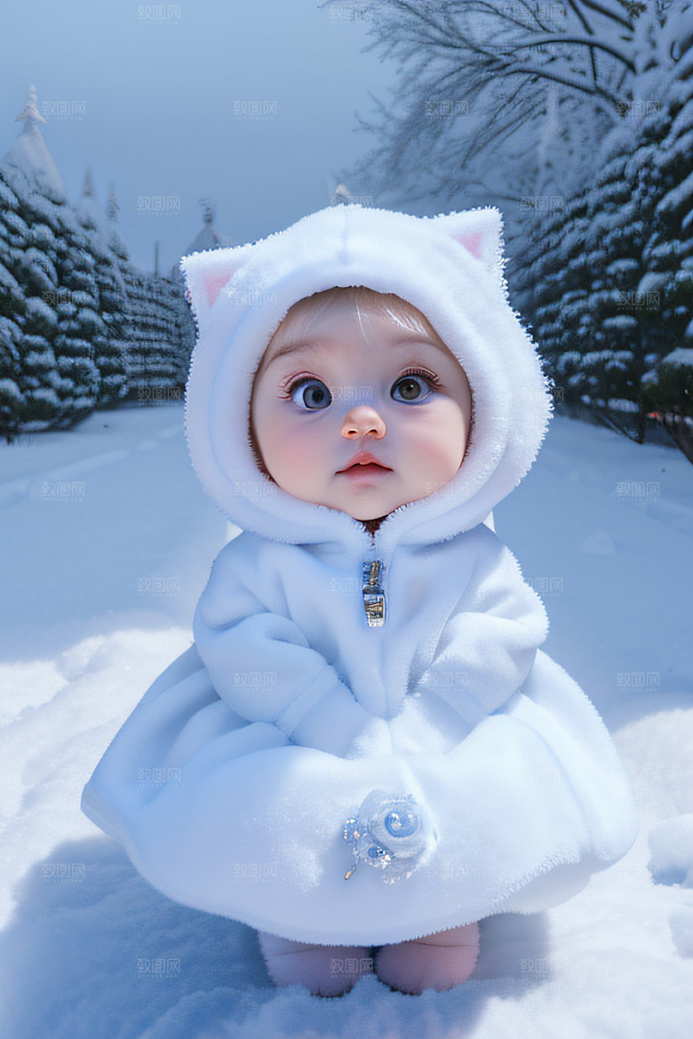 小猫咪化身皮克斯风格雪后女王迷人可爱