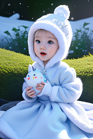 小猫咪化身皮克斯风格雪后女王迷人可爱