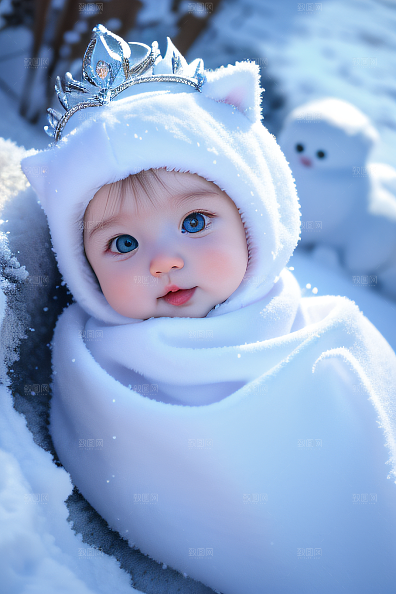 小猫咪化身皮克斯风格雪后女王迷人可爱