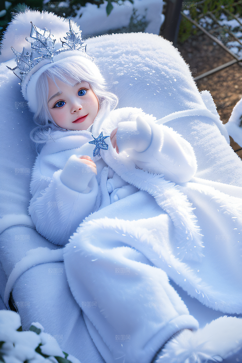 可爱宝贝猫咪穿上雪后女王装扮皮克斯风