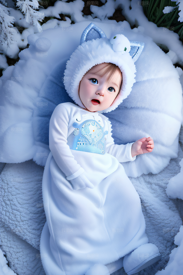 可爱宝贝猫咪穿上雪后女王装扮皮克斯风