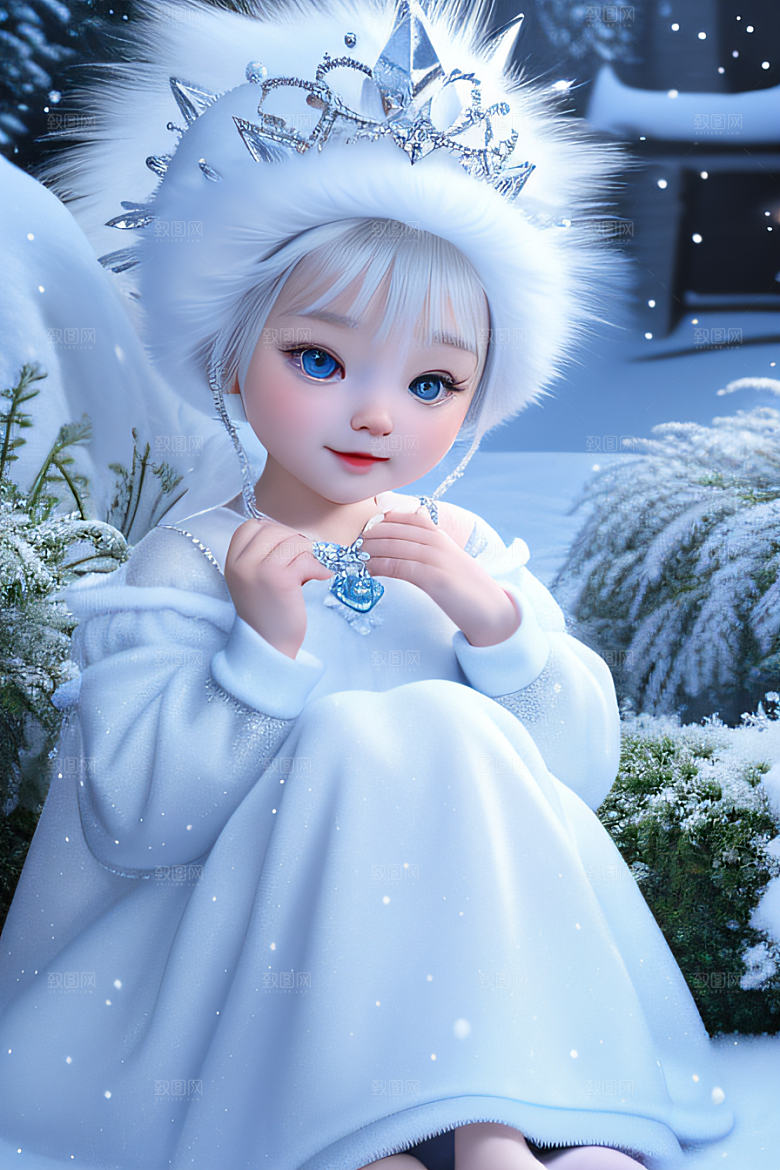 可爱宝贝猫咪穿上雪后女王装扮皮克斯风