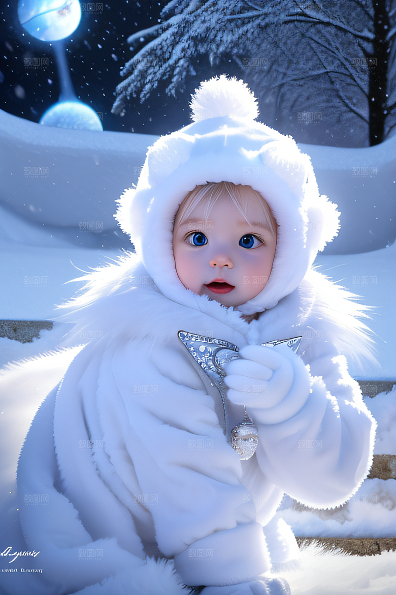 可爱宝贝猫咪变身雪后女王皮克斯风