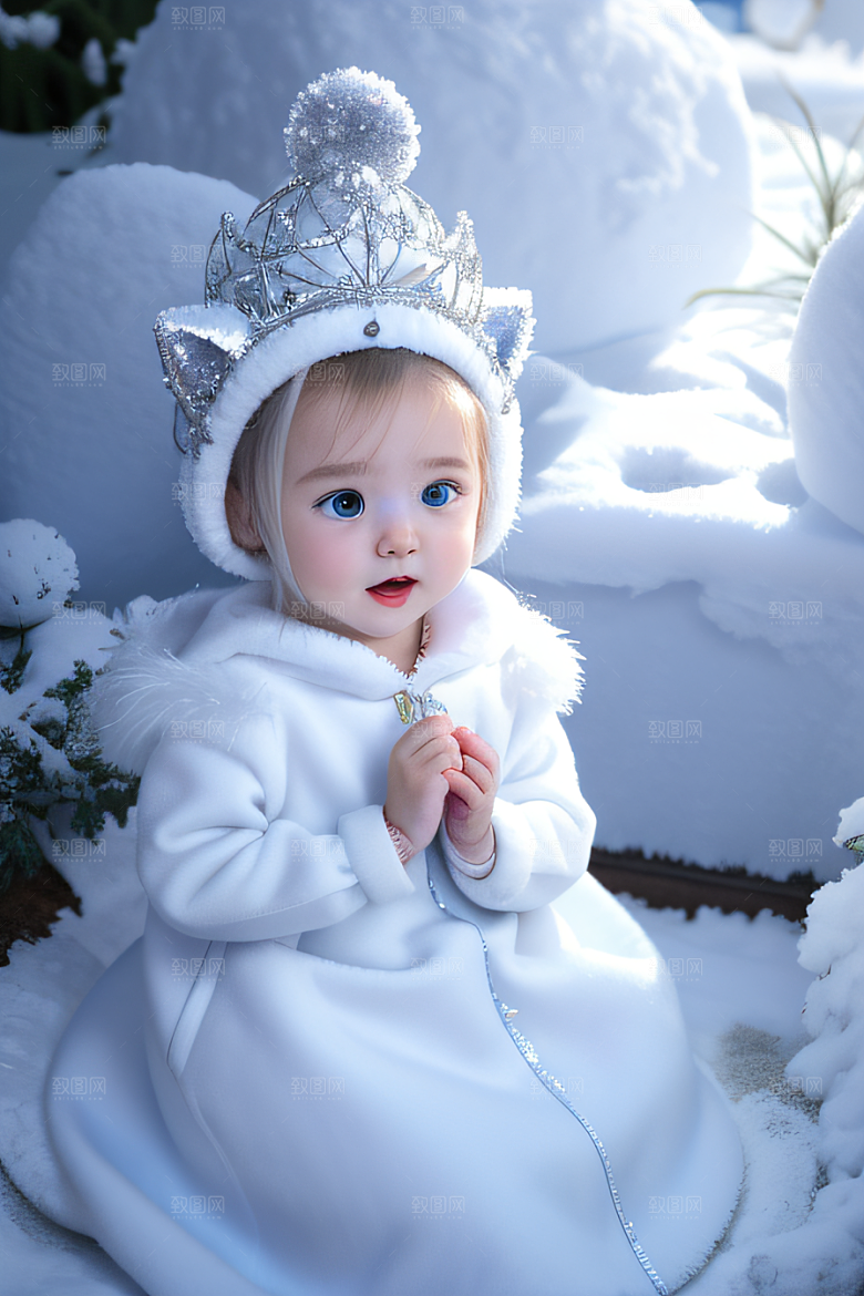 可爱宝贝猫咪变身雪后女王皮克斯风
