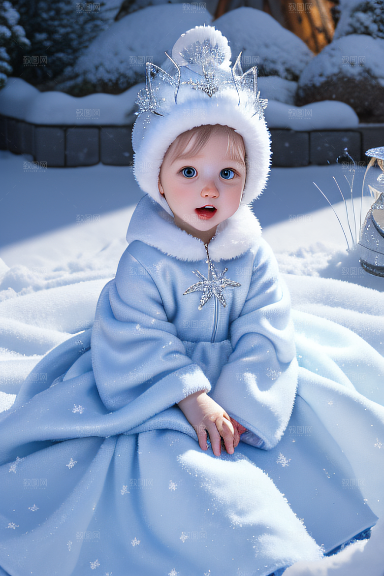 可爱宝贝猫咪变身雪后女王梦幻绚丽