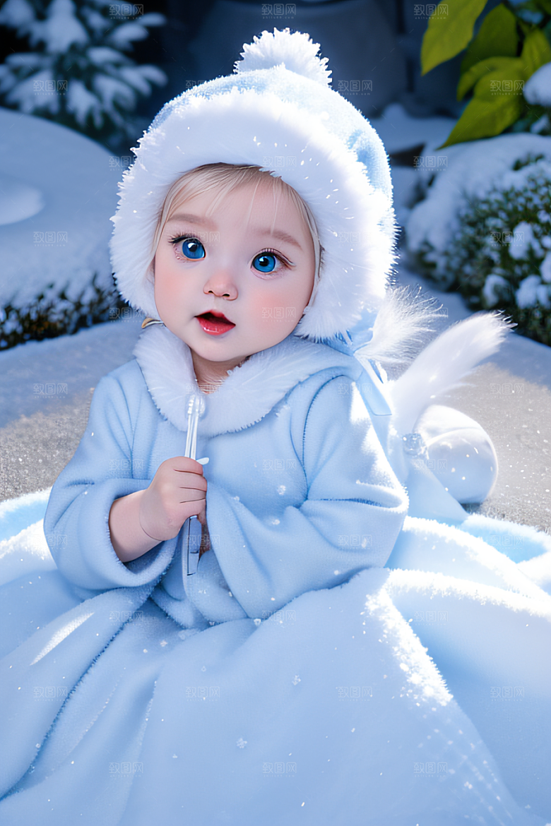 小猫咪化身皮克斯风格雪后女王可爱如画